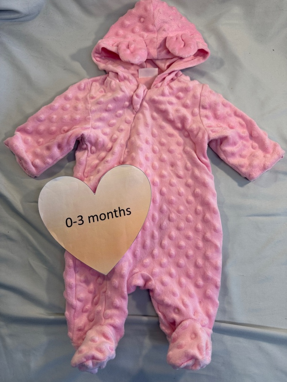 Juniors Soft Pink Textured Dot Footie One Piece